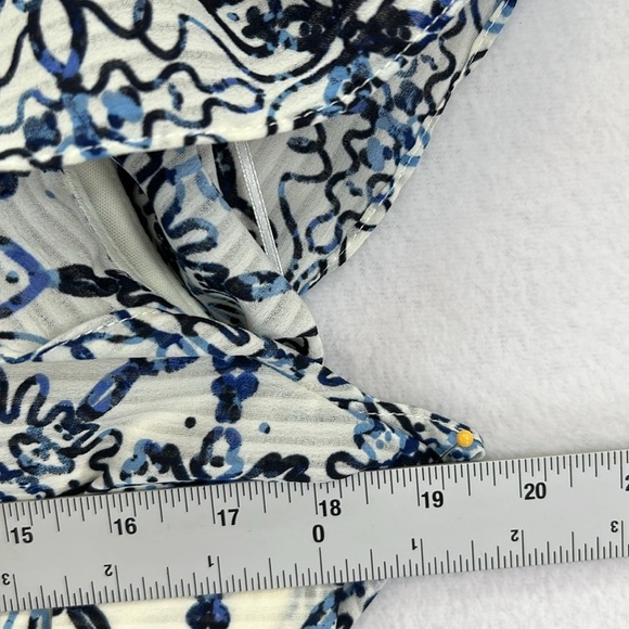 Taylor Women’s Maxi Sz 12 Blue/White  Smocked Elastic Back Polyester Boho NWT - Picture 11 of 12